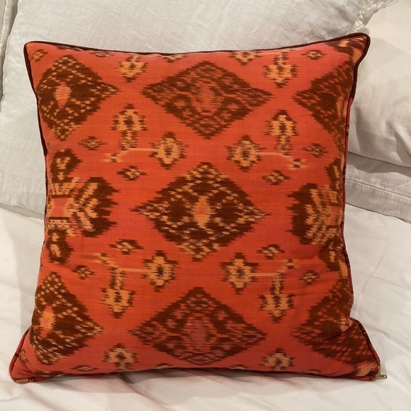 Cleobella Silk Ikat Throw Pillow 20x20" - Picture 6 of 7